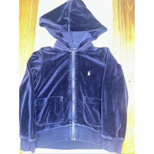 Ralph Lauren velour zip-up hoodie jacket Blue girls size 5 toddler